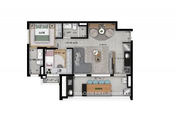 Planta 2 dormit�rios 69 m� op��o