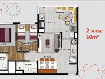 2 dormit�rios