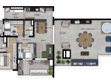 Planta 163 m� penthouse 3 dormit�rios