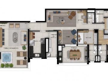 Planta Penthouse 173 m� 3 su�tes