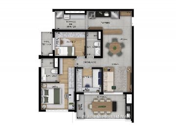 Planta 94 m� 3 dormit�rios