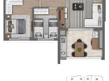 Planta 65 m� padr�o