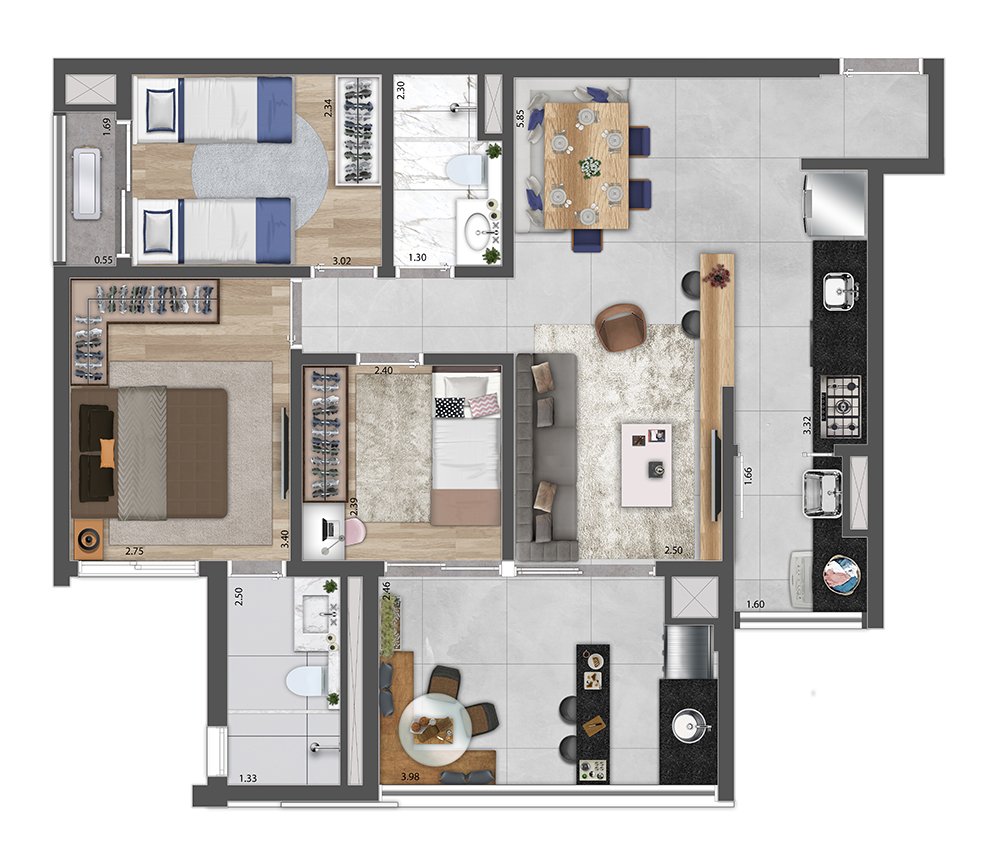 Planta 79 m� padr�o