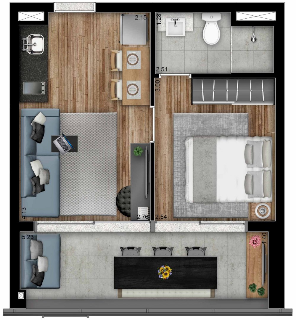 Planta 1 dorm. 37 m�