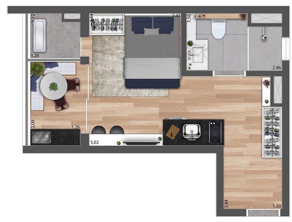 Planta 29 m² 2