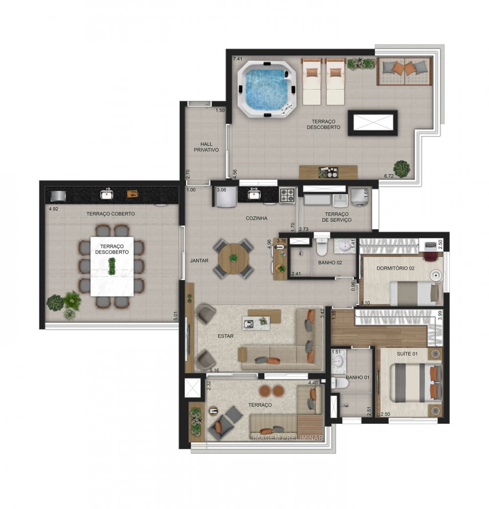 Planta Penthouse 157 m²