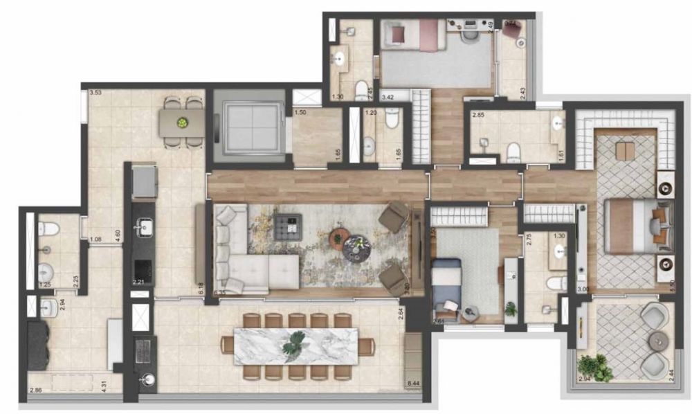 Planta op��o 173 m� - One Park Perdizes