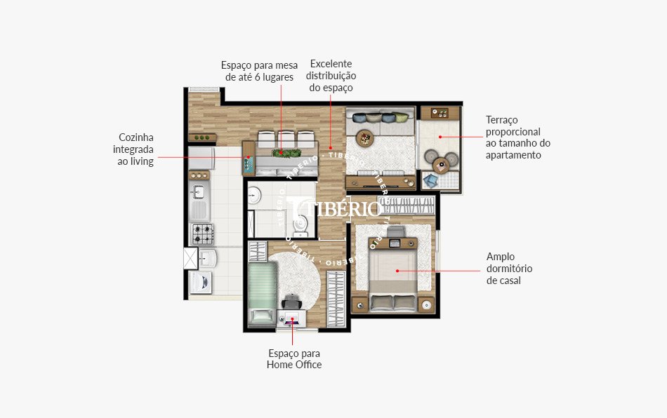 Planta 47 m� 2 dorms