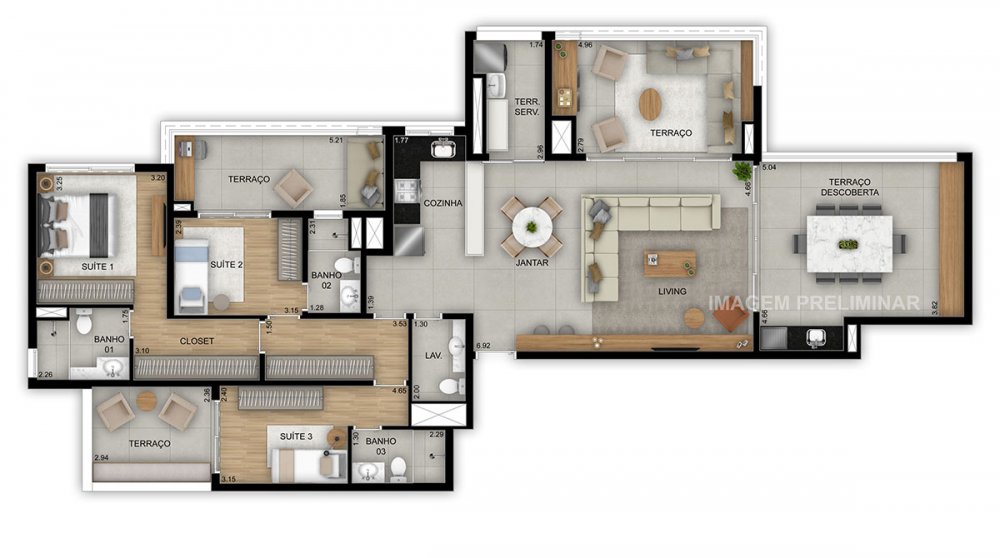 Planta Penthouse 175 m�