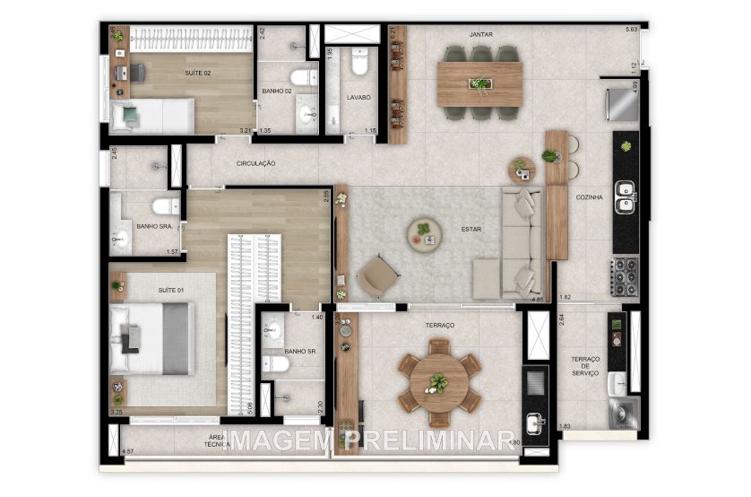 Plantas 118 m² opção