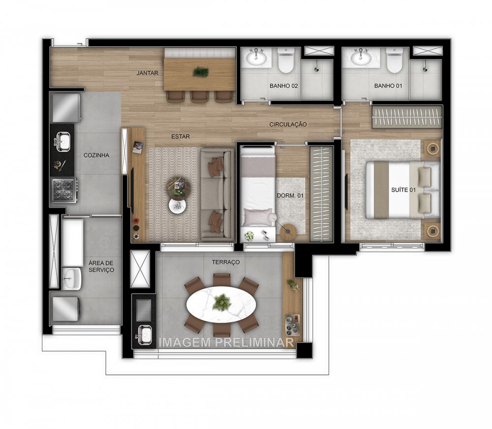 Planta 68 m²