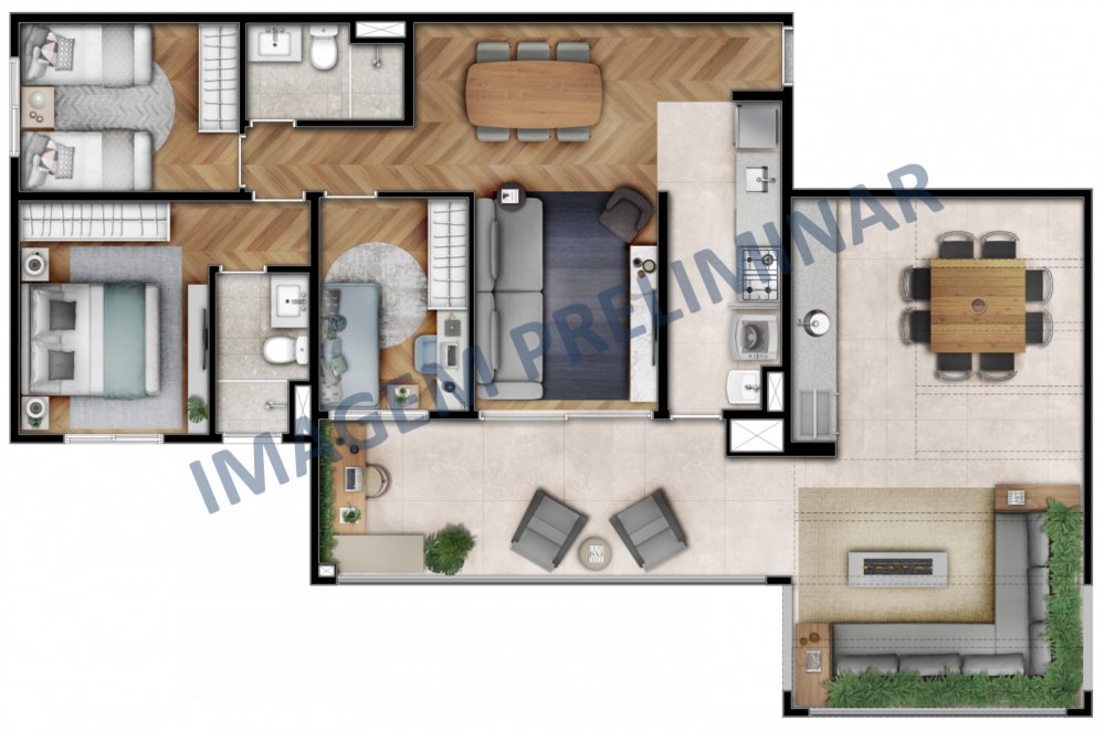 Planta Penthouse 122 m²