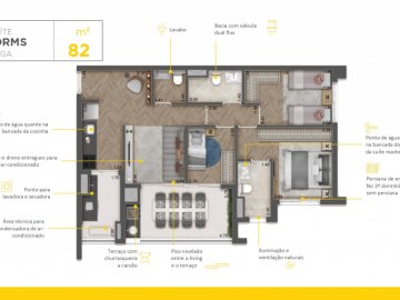 Planta 82 m 3 dormitrios