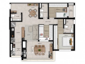 Planta 118 m 3 suites