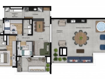 Planta Penthouse 163 m 3 dormitrios