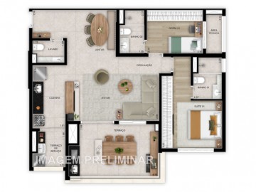 Planta 97 m 3 dormitrios opo