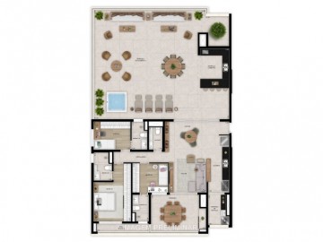 Planta 239 m penthouse 3 sutes