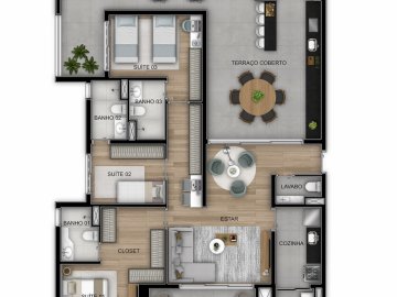 Planta penthouse 192 m