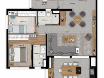Planta 88 m living ampliado